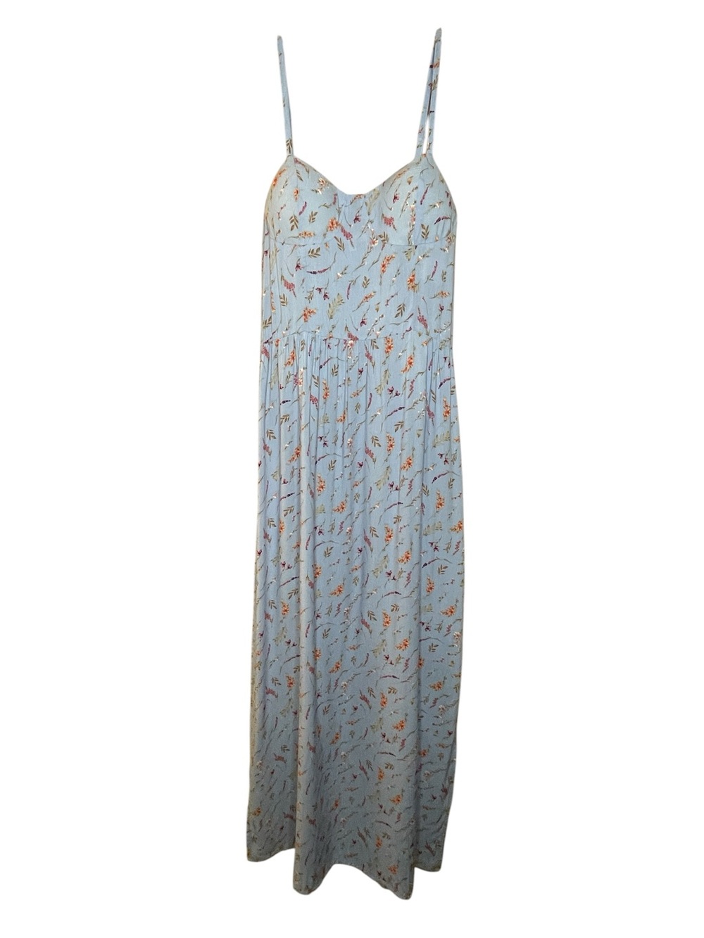 june & hudson Light Blue Floral Maxi with Spaghetti Straps Sz 4-6